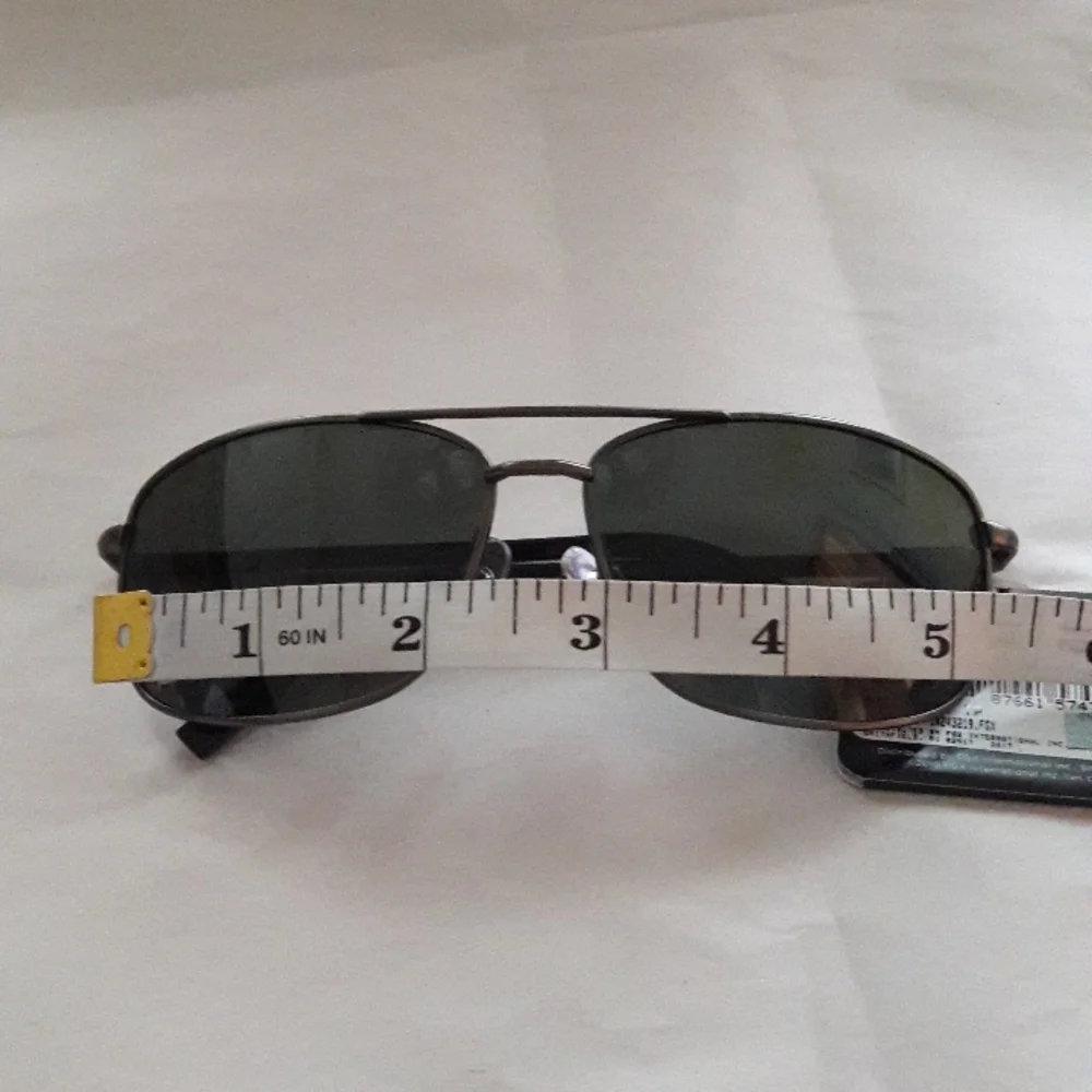 Foster Grant TruPolar Max Block Sunglasses Black Silver Frame UVA-UVA NWT